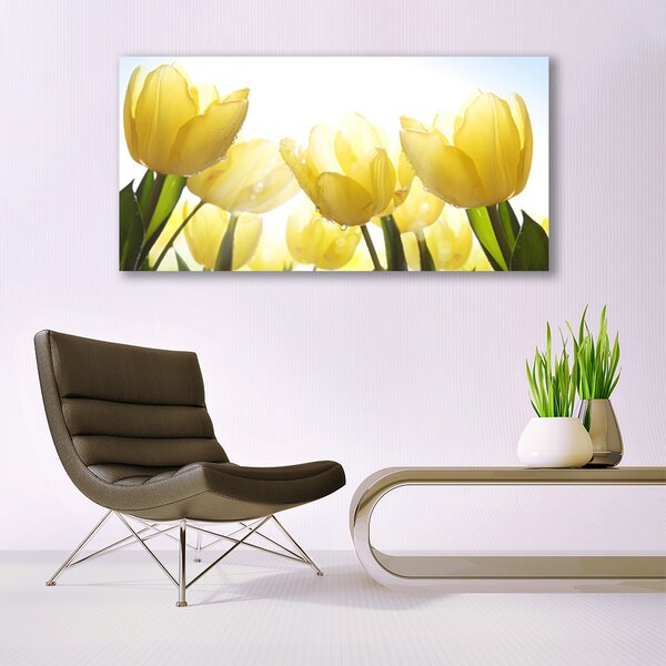 Tablou pe panza canvas Lalele floral galben