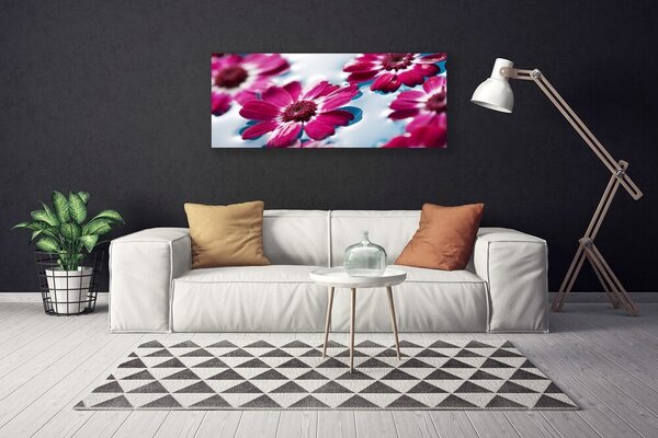 Tablou pe panza canvas Flori Floral Roșu Albastru