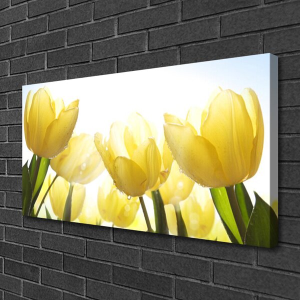 Tablou pe panza canvas Lalele floral galben