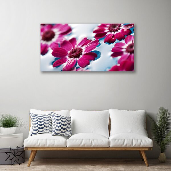 Tablou pe panza canvas Flori Floral Roșu Albastru