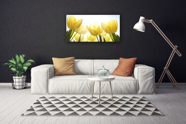 Tablou pe panza canvas Lalele floral galben
