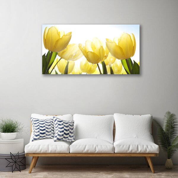 Tablou pe panza canvas Lalele floral galben