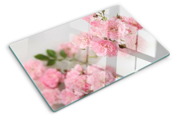 Tocător din sticlă Flori roz într-o vază