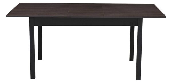 Set Masă Extensibilă Bucătărie / Dining Mara Wenge 130–170 × 75 cm cu 6 Scaune Onix Gri Deschis, Tapițate, Picioare Metalice Negre