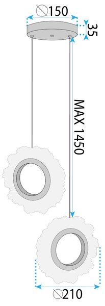Lampa LED LHJ103-2CP GOLD