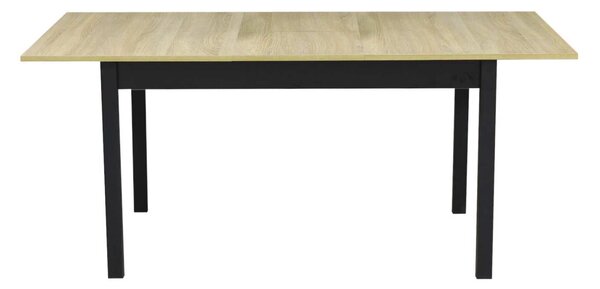 Set Masă Extensibilă Bucătărie / Dining Mara Stejar 130–170 × 75 cm cu 6 Scaune Onix Albastru, Tapițate, Picioare Metalice Negre