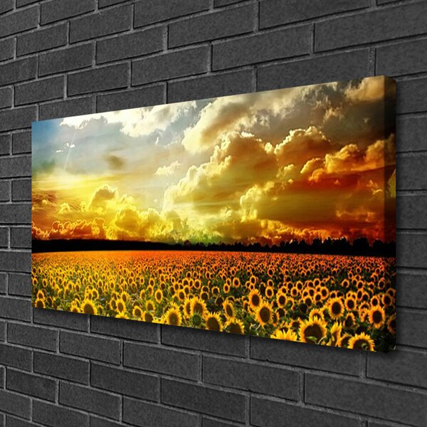 Tablou pe panza canvas Meadow Sunflowers Floral Galben Maro