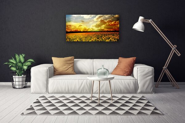 Tablou pe panza canvas Meadow Sunflowers Floral Galben Maro