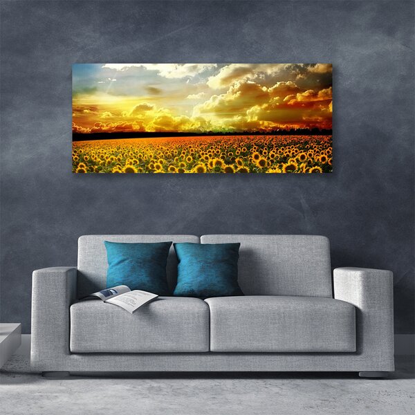 Tablou pe panza canvas Meadow Sunflowers Floral Galben Maro