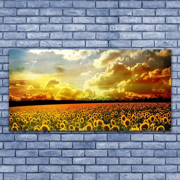 Tablou pe panza canvas Meadow Sunflowers Floral Galben Maro
