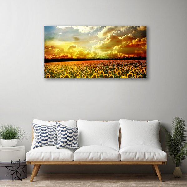 Tablou pe panza canvas Meadow Sunflowers Floral Galben Maro