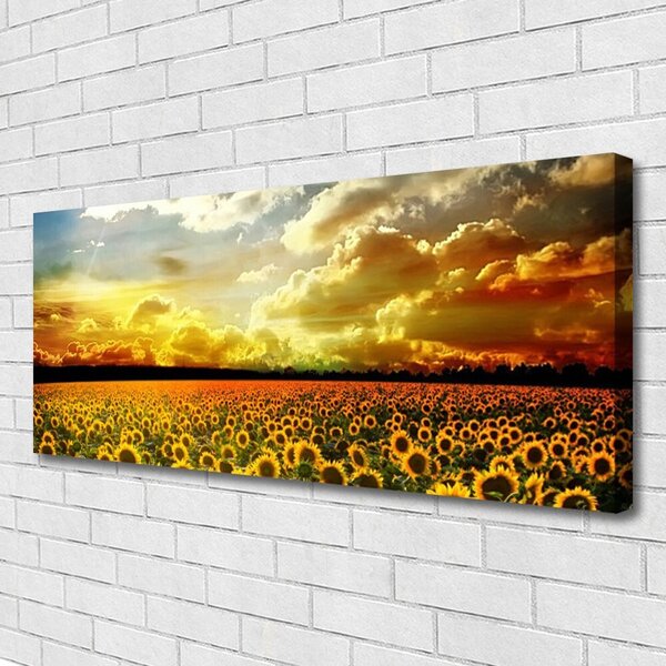 Tablou pe panza canvas Meadow Sunflowers Floral Galben Maro