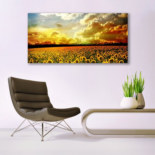 Tablou pe panza canvas Meadow Sunflowers Floral Galben Maro