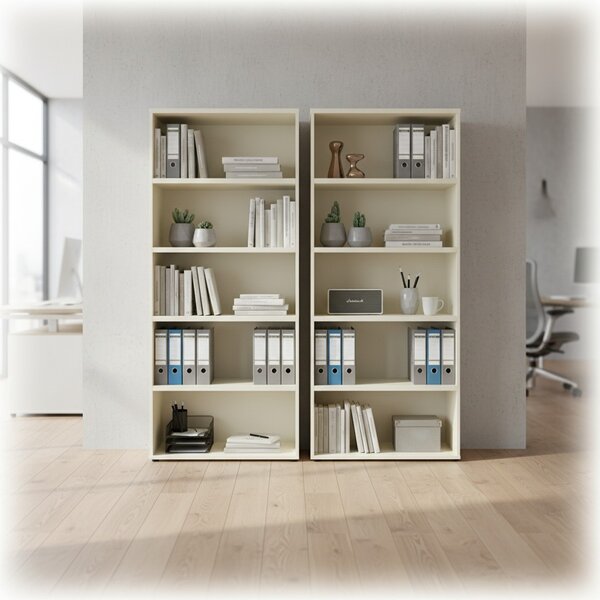 Dulap înalt SimpleOffice 80 x 40 x 180 cm, alb