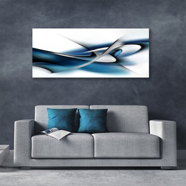 Tablou pe panza canvas Abstract Art Gri Albastru Alb