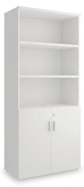 Dulap înalt SimpleOffice 80 x 40 x 180 cm, alb