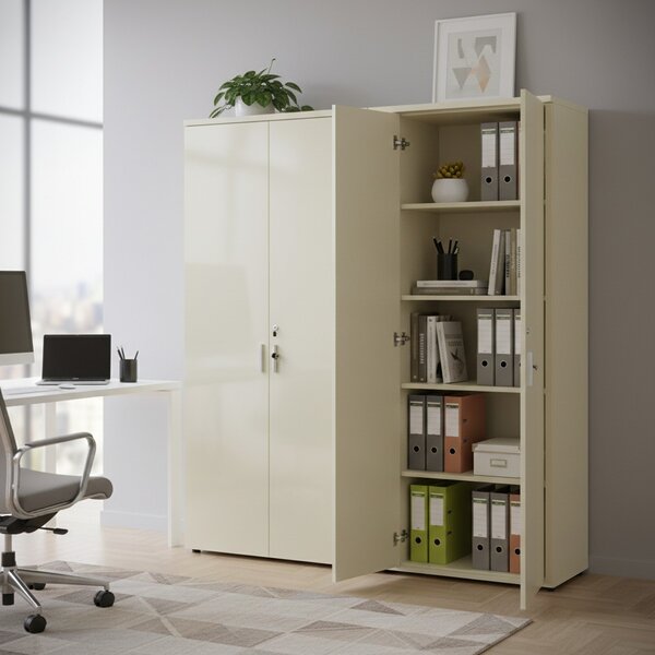 Dulap înalt SimpleOffice 80 x 40 x 180 cm, alb