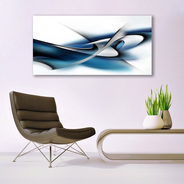 Tablou pe sticla Abstract Art Gri Albastru Alb
