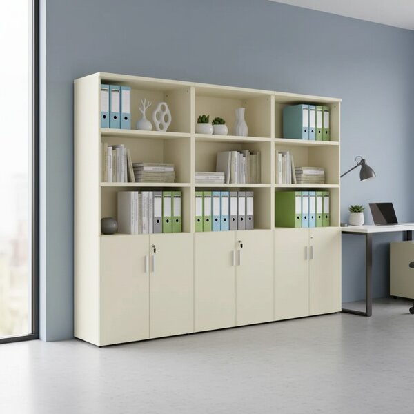 Dulap înalt SimpleOffice 80 x 40 x 180 cm, alb