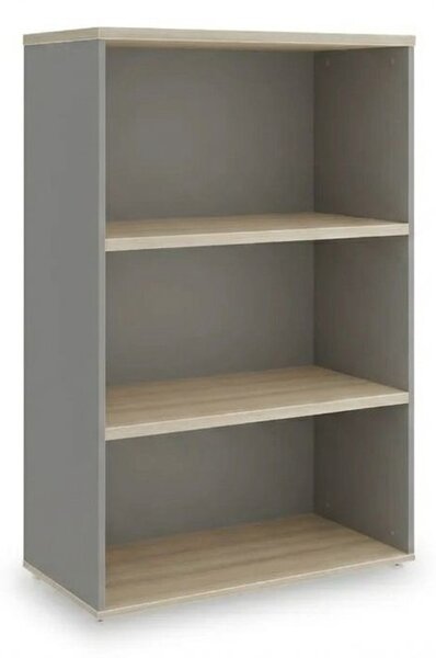 Dulap mediu SimpleOffice 80 x 40 x 120 cm, stejar deschis / gri