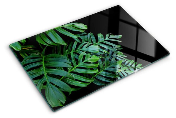 Tocător din sticlă Frunze tropicale