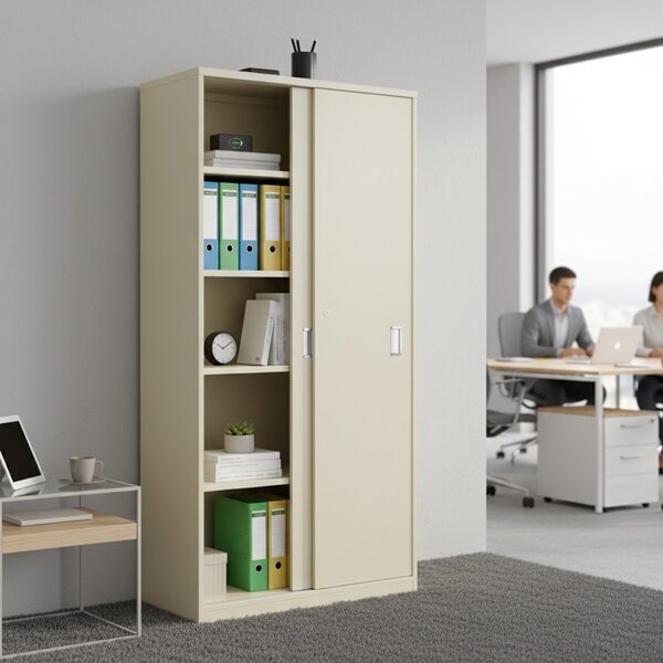 Dulap înalt SimpleOffice 80 x 40 x 180 cm, alb