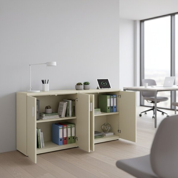 Dulap mic SimpleOffice 80 x 40 x 80 cm, alb