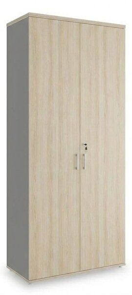 Dulap înalt SimpleOffice 80 x 40 x 180 cm, stejar deschis / gri