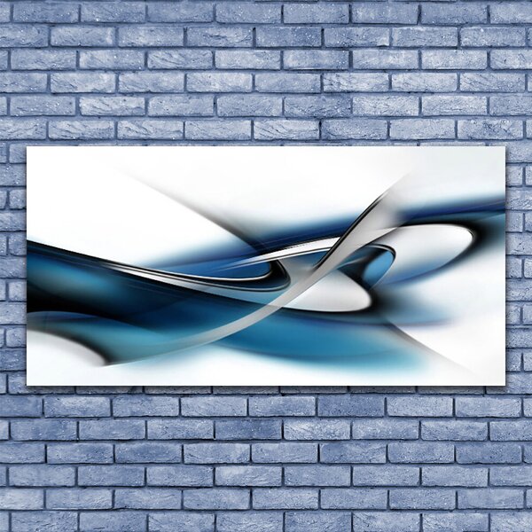 Tablou pe sticla Abstract Art Gri Albastru Alb