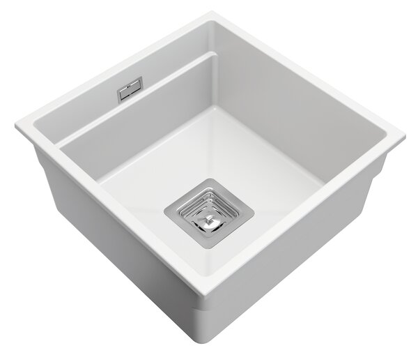 Gamma Decor 4445, chiuvetă granit cu 1 compartiment 440x450x215 mm, alb, GMA-ZLE000133