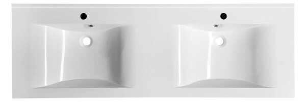 Sapho Sapho, chiuveta dubla FLAVIA 150x50cm, marmura turnata, alb, 68154