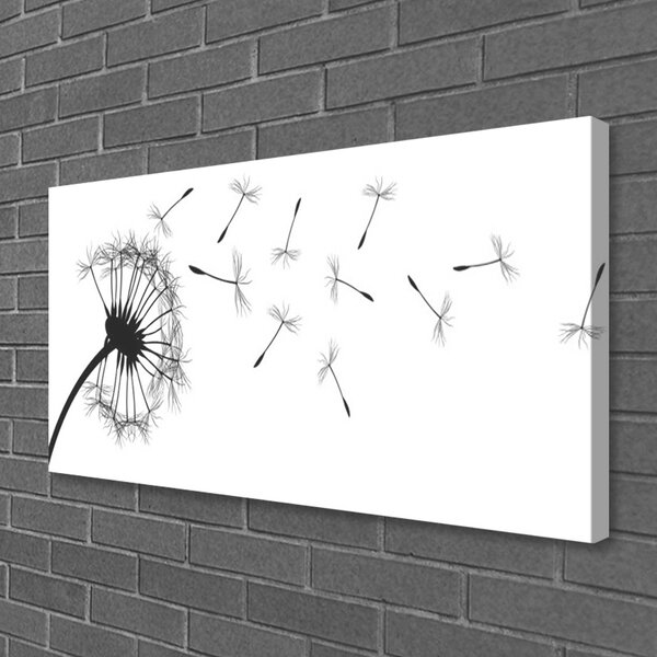 Tablou pe panza canvas Păpădie Floral Negru Gri