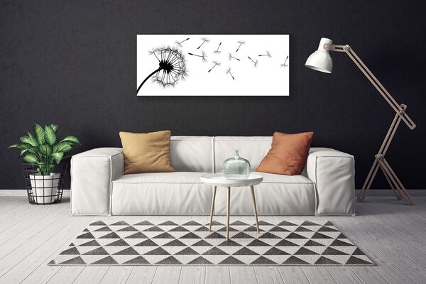 Tablou pe panza canvas Păpădie Floral Negru Gri