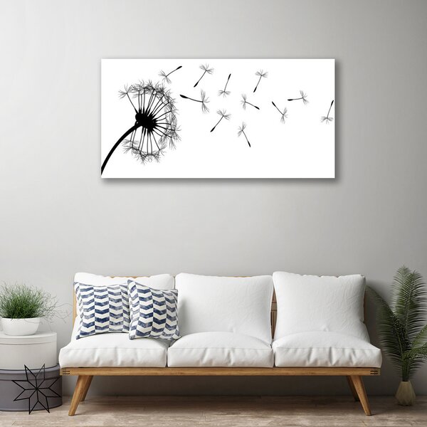 Tablou pe panza canvas Păpădie Floral Negru Gri