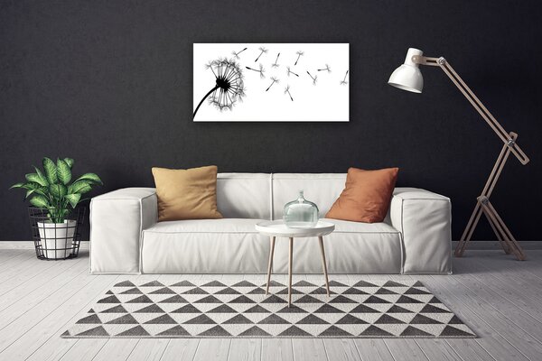 Tablou pe panza canvas Păpădie Floral Negru Gri