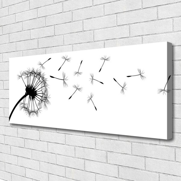 Tablou pe panza canvas Păpădie Floral Negru Gri