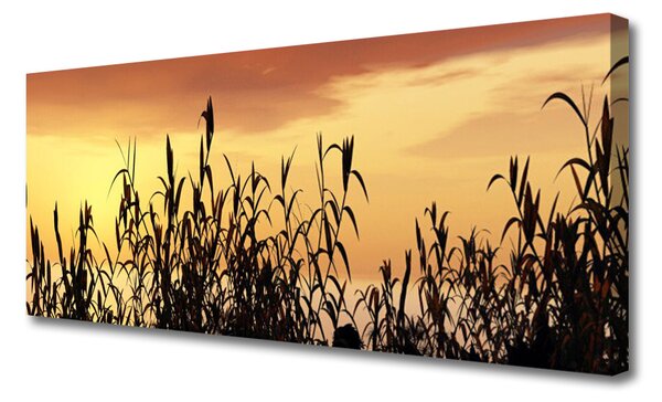 Tablou pe panza canvas Frunze Floral negru