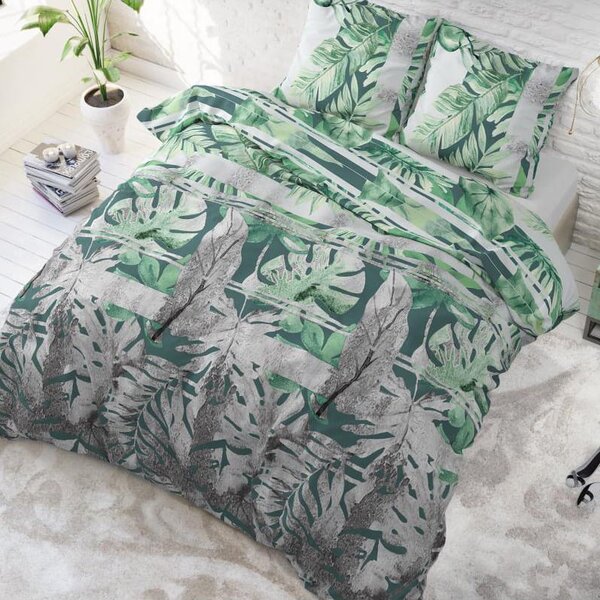 Lenjerie de pat originală cu motiv de frunze de palmier 200 x 220 cm