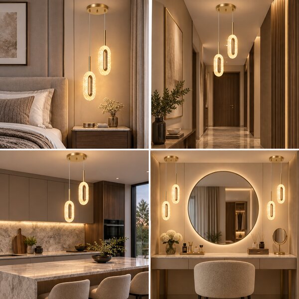 Lampă decorativă LED suspendată Dorelia – Aurie
