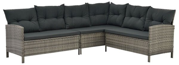 Juskys Set de grădină din ratan Manacor - perne gri/antracit