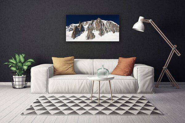 Tablou pe panza canvas Munte Zapada Peisaj Alb Gri