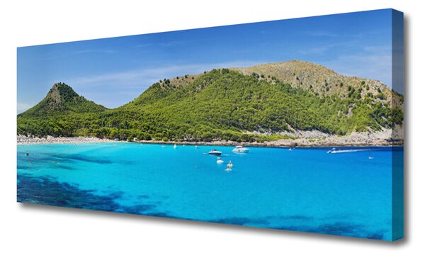 Tablou pe panza canvas Munte Mare Peisaj Gri Verde Albastru