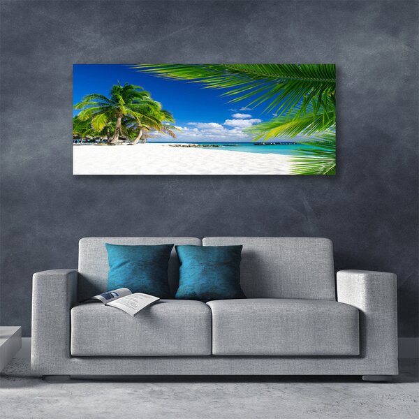 Tablou pe panza canvas Palm Beach Copaci Peisaj Brun Verde