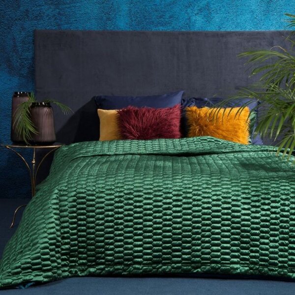 Cuvertură de pat verde originală cu matlasare modernă Lăţime: 220 cm | Lungime: 240 cm