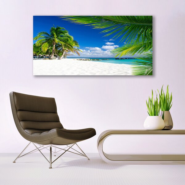 Tablou pe panza canvas Palm Beach Copaci Peisaj Brun Verde