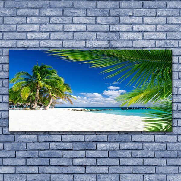 Tablou pe panza canvas Palm Beach Copaci Peisaj Brun Verde