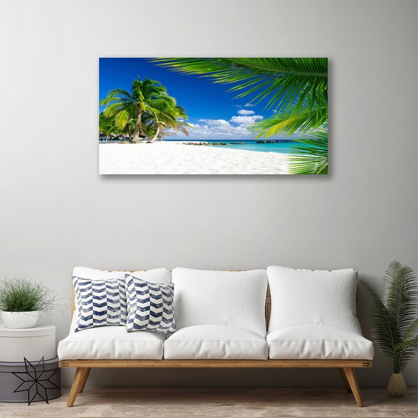Tablou pe panza canvas Palm Beach Copaci Peisaj Brun Verde