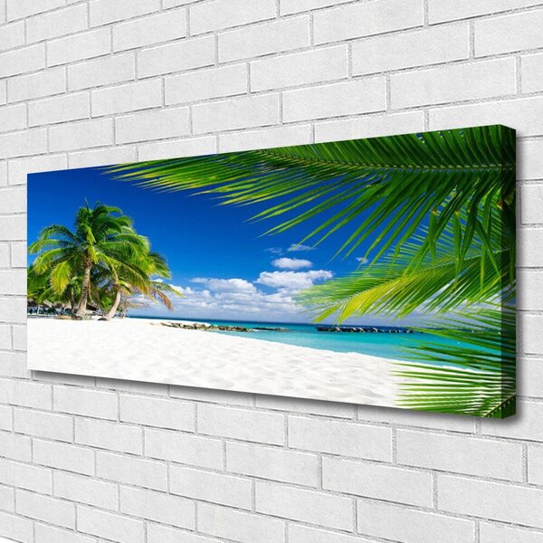 Tablou pe panza canvas Palm Beach Copaci Peisaj Brun Verde