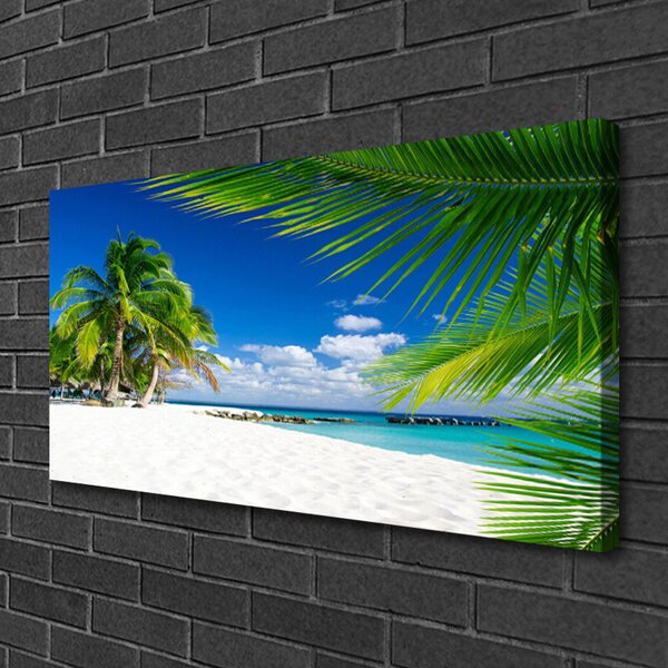 Tablou pe panza canvas Palm Beach Copaci Peisaj Brun Verde