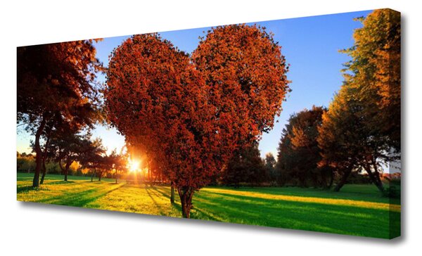 Tablou pe panza canvas Soare Copaci Natura Brun Galben